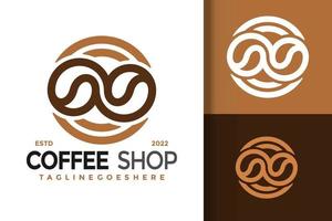 design de logotipo de cafeteria, vetor de logotipos de identidade de marca, logotipo moderno, modelo de ilustração vetorial de designs de logotipo