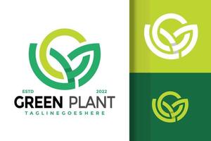 design de logotipo de planta verde natural, vetor de logotipos de identidade de marca, logotipo moderno, modelo de ilustração vetorial de designs de logotipo