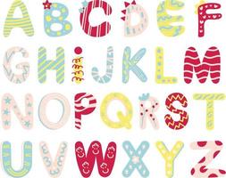 conjunto de ilustração de alfabeto de aprendizado divertido vetor