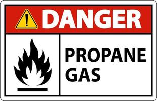 símbolo propano rótulo de perigo, sinal de gás propano vetor