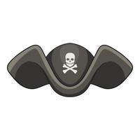 ícone de chapéu de pirataria, estilo cartoon vetor