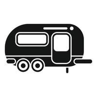 vetor simples do ícone do trailer em casa. caravana de carros