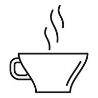 vetor de contorno do ícone de xícara de café quente. beber água