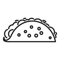 vetor de contorno do ícone do menu de tacos. taco mexicano