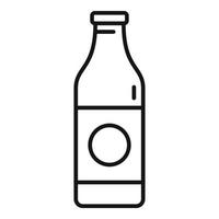 vetor de contorno do ícone probiótico de garrafa de leite. bactérias intestinais