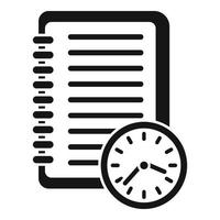 vetor simples do ícone do caderno do temporizador. projeto de trabalho