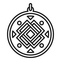 vetor de contorno do ícone do amuleto de boi. magia esotérica