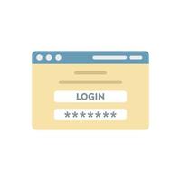 ícone de informações pessoais de login vetor plano isolado