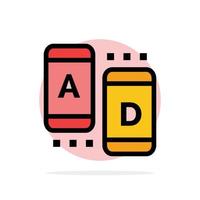ícone de cor plana de fundo de círculo abstrato de tablet on-line de marketing de anúncio vetor