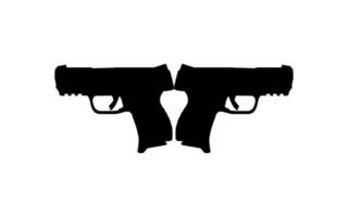 silhueta de arma de pistola para logotipo, pictograma, ilustração de arte, site ou elemento de design gráfico. ilustração vetorial vetor