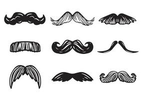 conjunto de esboço de doodle desenhado à mão de bigodes de diferentes formas e tipos. acessório de homem bonito vetor