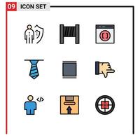 9 ícones criativos, sinais modernos e símbolos de conjuntos de antipatia que codificam elementos de design de vetores editáveis de roupas do instagram