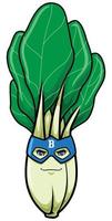 bok choy super-herói mascote vetor