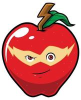 mascote de super-heróis de maçã vetor