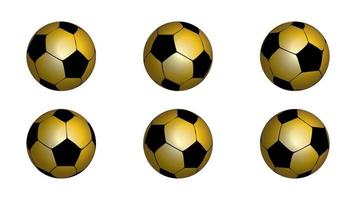 futebol do qatar 2022. conjunto de design de ilustração de bola de cor dourada. vetor