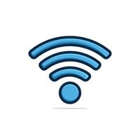 ícone de rede wi-fi no estilo de cor azul. ícone de conexão e rede vetor