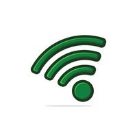 ícone de rede wi-fi no estilo de cor verde. ícone de conexão e rede vetor