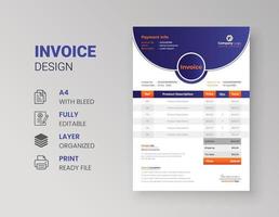 design geométrico abstrato de fatura de negócios para modelo de papel timbrado de empresa de marketing corporativo vetor