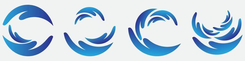 definir vetor de logotipo de onda azul. design de modelo de ilustração de onda de água