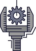 vetor de ícone de cor plana de robótica de produção de máquina de indústria de automação