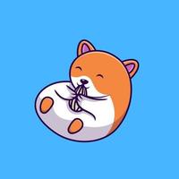 hamster bonito comendo ilustração de ícones do vetor dos desenhos animados. conceito de desenho animado plano. adequado para qualquer projeto criativo.