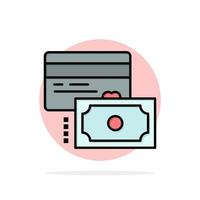 cartão crédito pagamento dinheiro abstrato círculo plano de fundo ícone de cor vetor