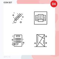 4 cores planas de linhas preenchidas de vetores temáticos e símbolos editáveis de elementos de design de vetores editáveis de console de preço de comida grelhada de corte de churrasco