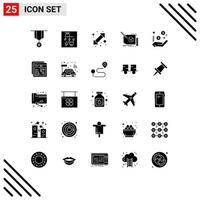 25 ícones criativos sinais modernos e símbolos de design de seta de quadro de texto para cima para baixo elementos de design de vetores editáveis