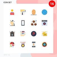 16 ícones criativos sinais e símbolos modernos do usuário digital pão arte media player pacote editável de elementos de design de vetores criativos