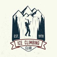design de tipografia vintage com alpinista nas montanhas. vetor