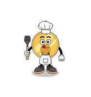 ilustração de mascote do chef chave vetor