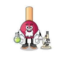 mascote dos fósforos como cientista vetor