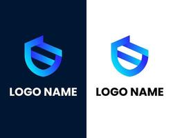 modelo de design de logotipo de empresa moderna letra u vetor