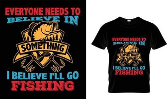 vetor grátis de design de camiseta de pesca