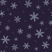 padrão perfeito da silhueta de flocos de neve, design de natal, ilustração do ícone de floco de neve fofo vetor
