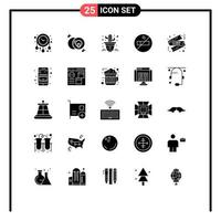 conjunto de 25 sinais de símbolos de ícones de interface do usuário modernos para comprar venda de cactos de fumar elementos de design de vetores editáveis