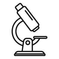 vetor de contorno do ícone do microscópio de DNA. comida transgênica