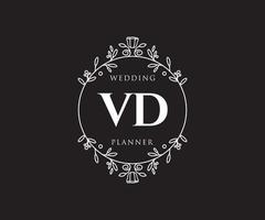 vd letras iniciais coleção de logotipos de monograma de casamento, modelos modernos minimalistas e florais desenhados à mão para cartões de convite, salve a data, identidade elegante para restaurante, boutique, café em vetor