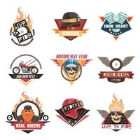 coleção de emblemas de motociclista vetor