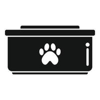 vetor simples de ícone de tigela de plástico de comida de cachorro. ração para animais de estimação
