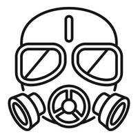 vetor de contorno do ícone do terror da máscara de gás. ar tóxico