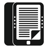 vetor simples de ícone de ebook móvel. Educação online