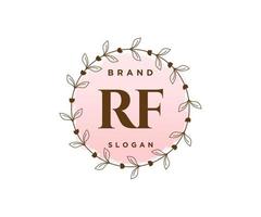 logotipo feminino rf inicial. utilizável para logotipos de natureza, salão, spa, cosméticos e beleza. elemento de modelo de design de logotipo de vetor plana.