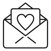 amo o vetor de contorno do ícone de coração de correio. ajuda de caridade