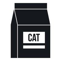 ícone do saco de comida de gato, estilo simples vetor