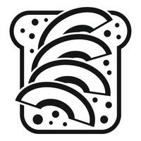 vetor simples de ícone de sanduíche em casa de café da manhã. comida saudável