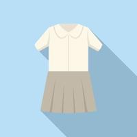 vetor plana de ícone de vestido de moda. escola uniforme