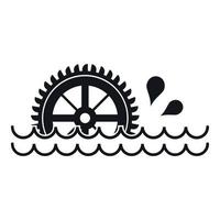 ícone de roda d'água, estilo simples vetor