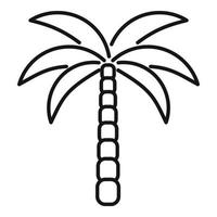 vetor de contorno do ícone da palma do Havaí. árvore de verão