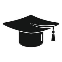 vetor simples do ícone do chapéu da formatura do diploma. Faculdade